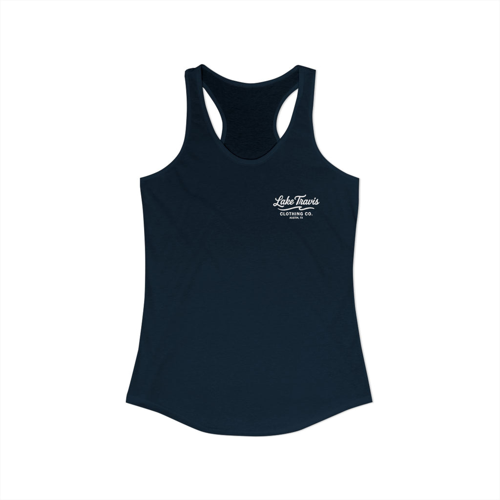 Women's Racerback Logo Tank - Front - Solid Midnight Navy