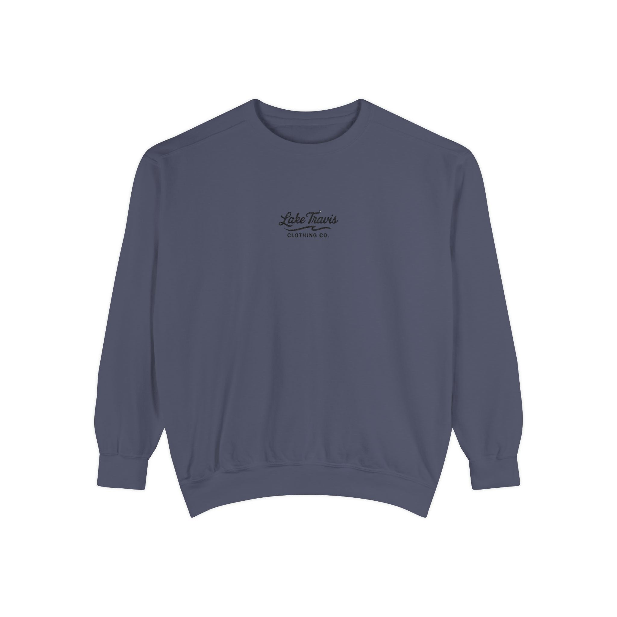 Black Embroidered Sweatshirt - Denim - Front