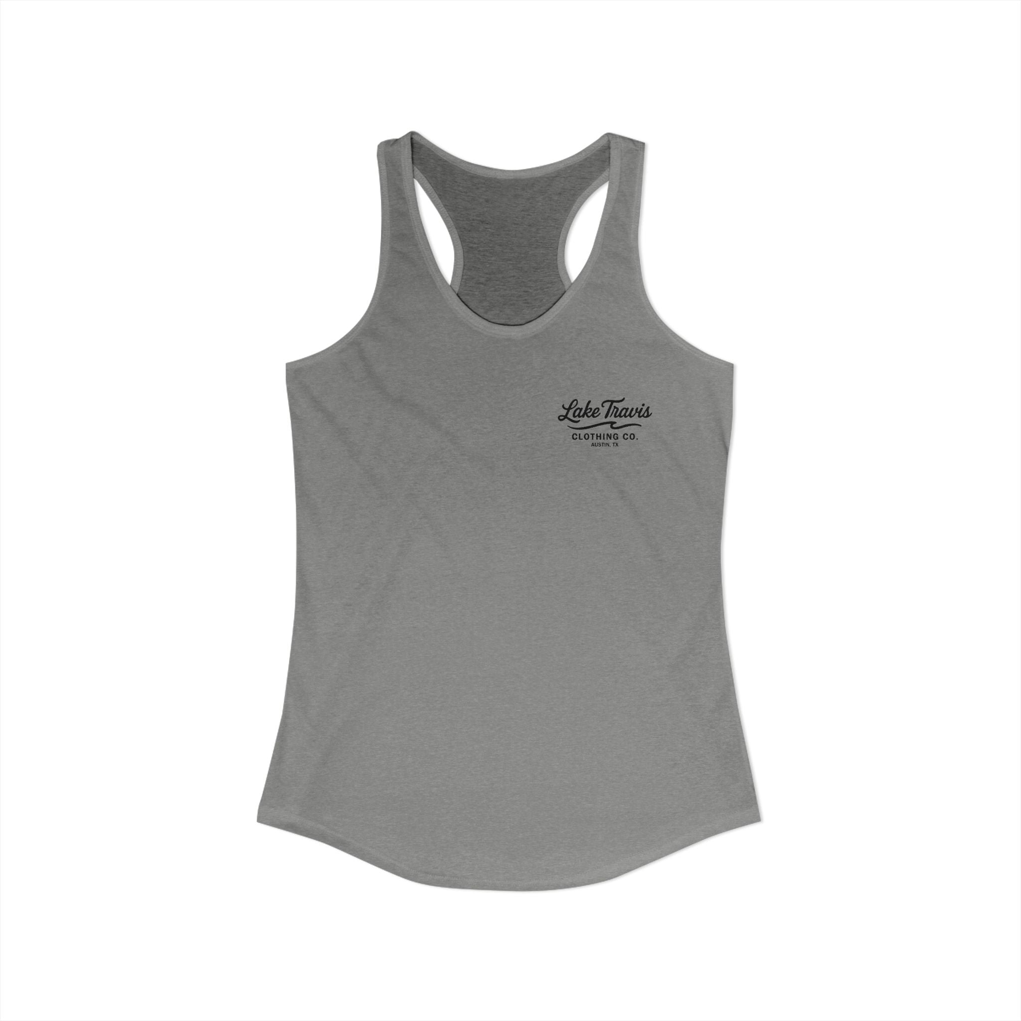 Women's Racerback Logo Tank - Front - Heather Grey
