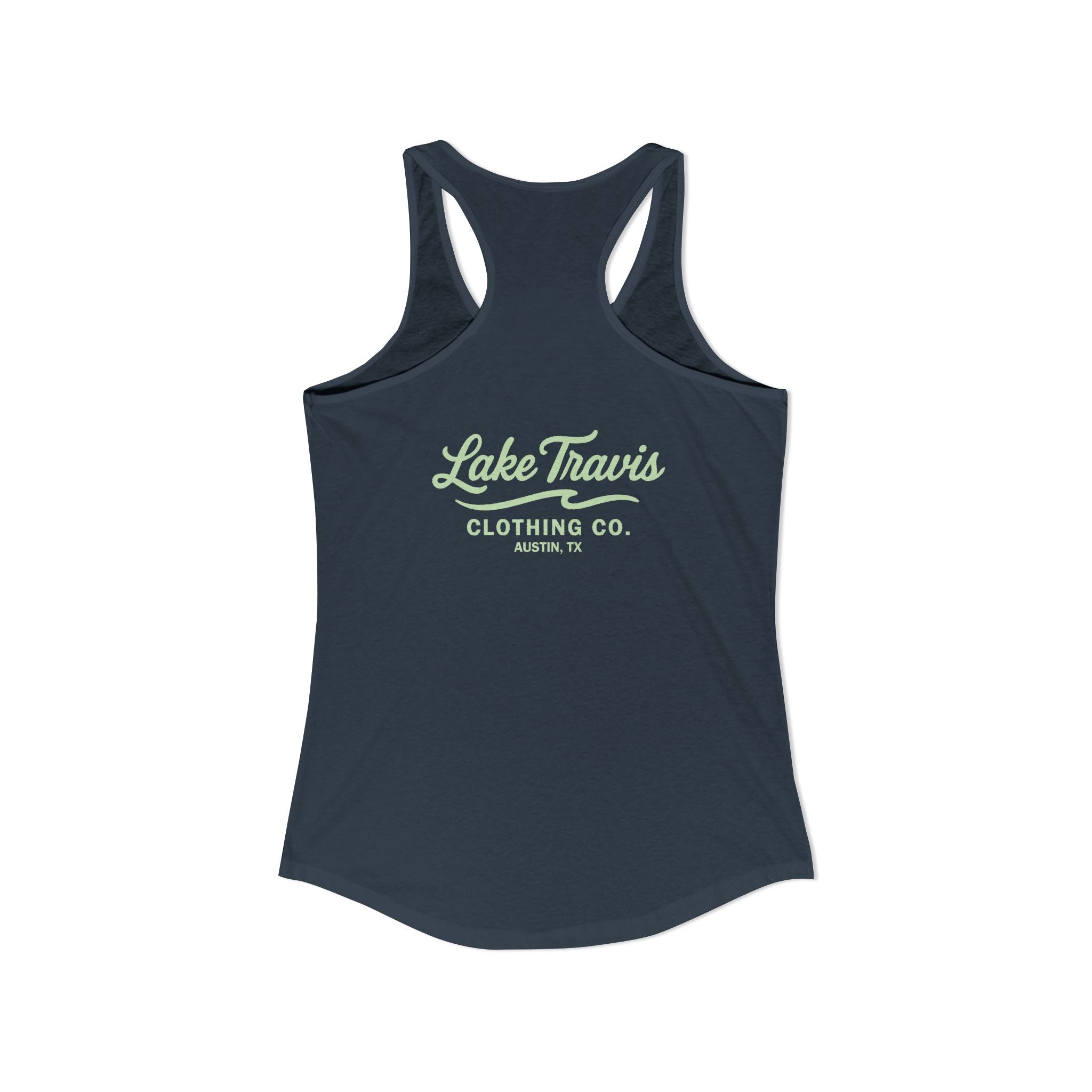 Women's Racerback Logo Tank - Back - Solid Indigo