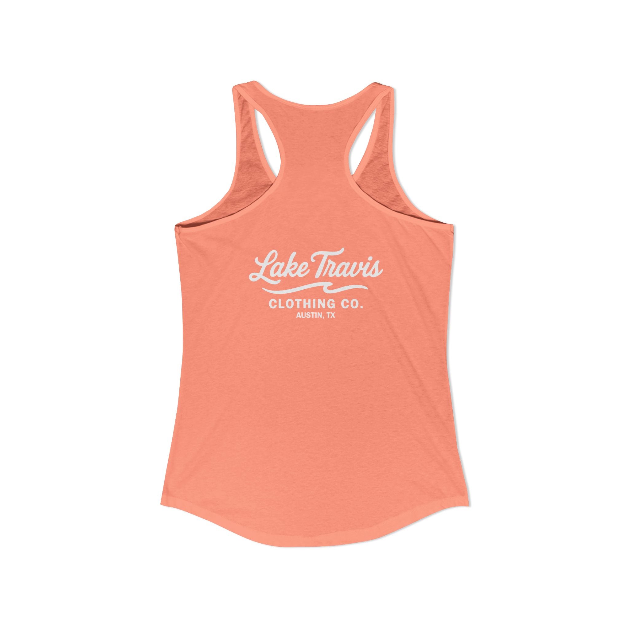Women's Racerback Logo Tank - Back - Solid Light Orange