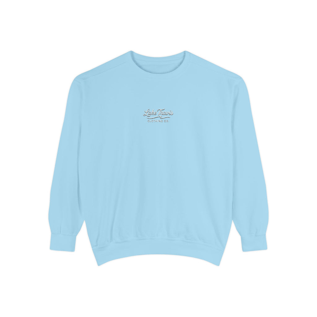White Embroidered Sweatshirt - Chambray - Front