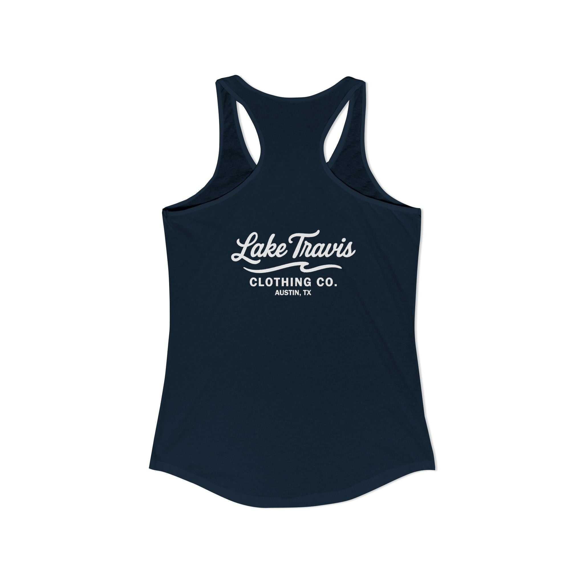 Women's Racerback Logo Tank - Back - Solid Midnight Navy