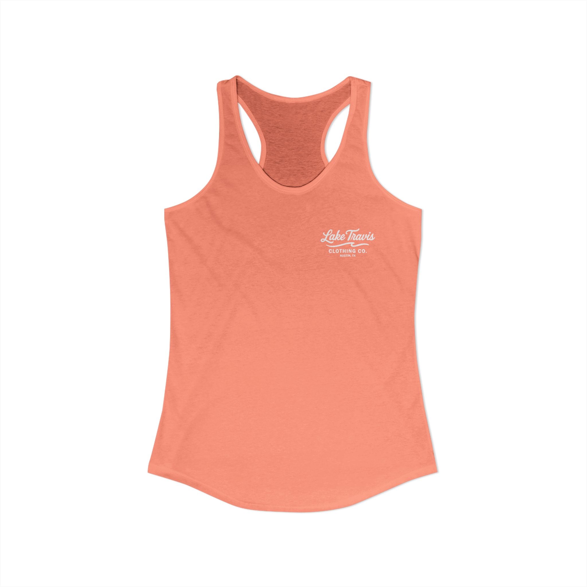 Women's Racerback Logo Tank - Front - Solid Light Orange