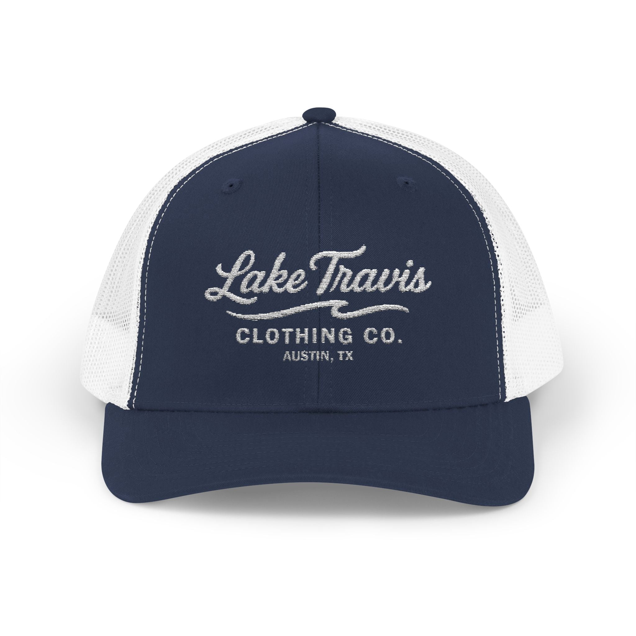 Logo Trucker Hat - Front - Navy / White
