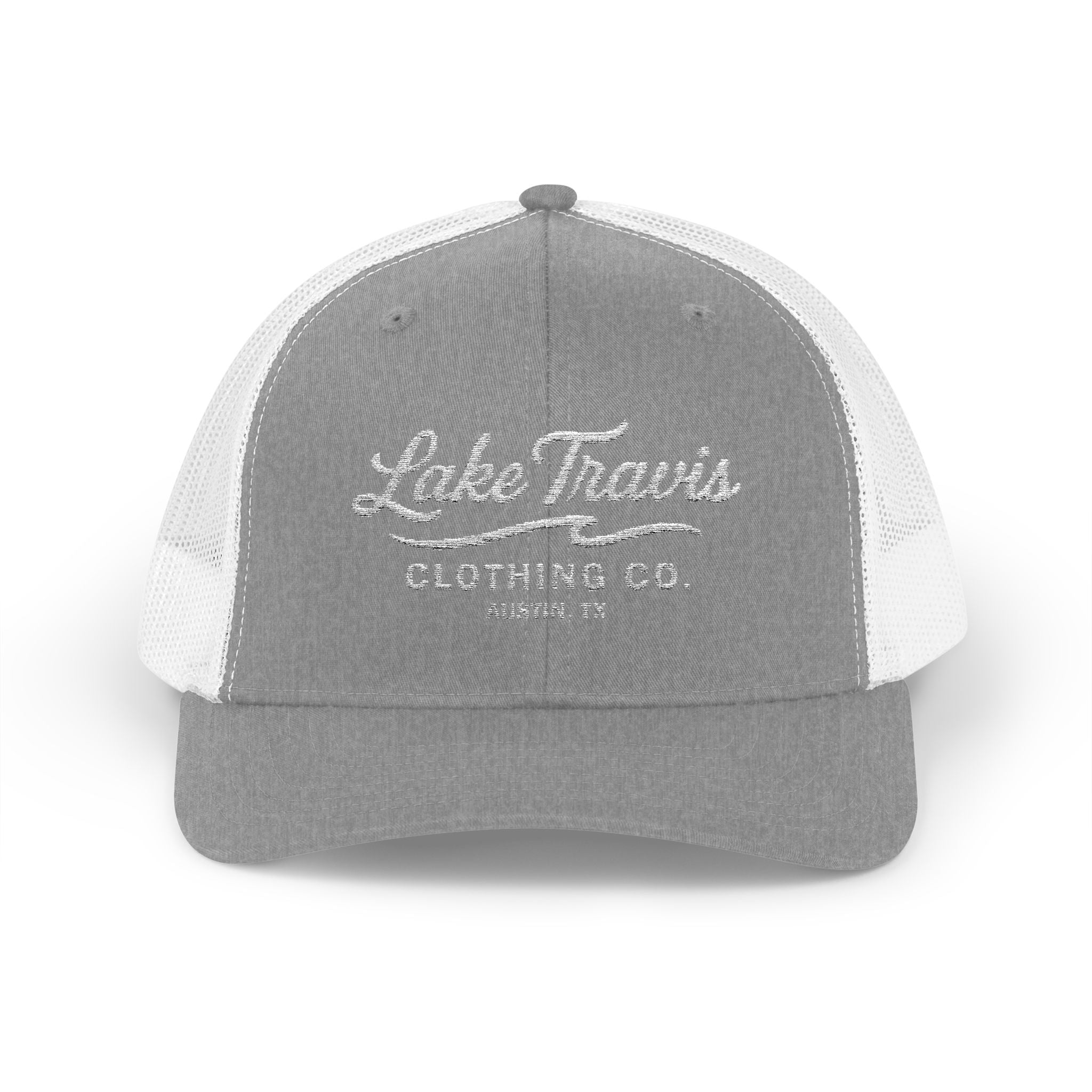 Logo Trucker Hat - Front - Heather Grey / White
