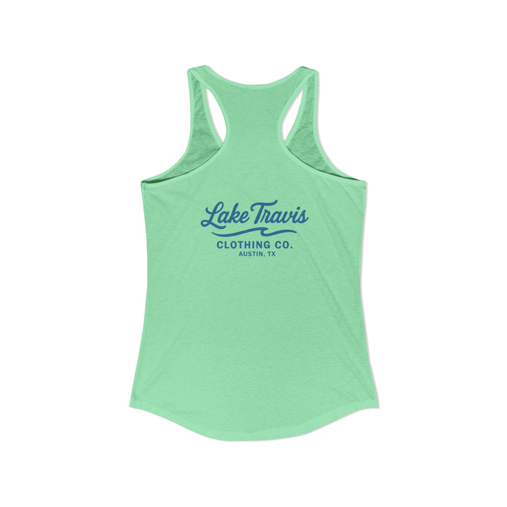 Women's Racerback Logo Tank - Back - Solid Mint