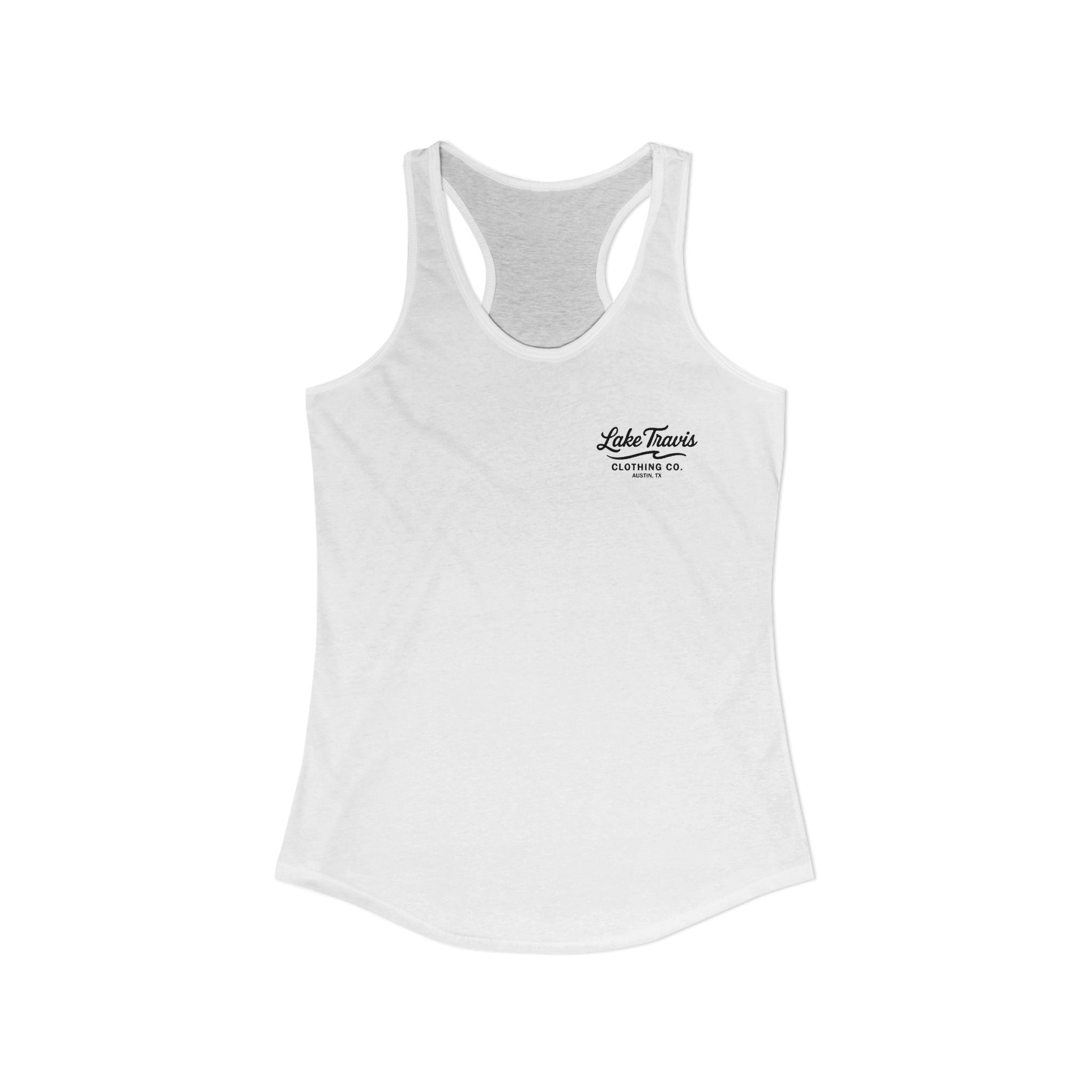 Women's Racerback Logo Tank - Front - Solid White