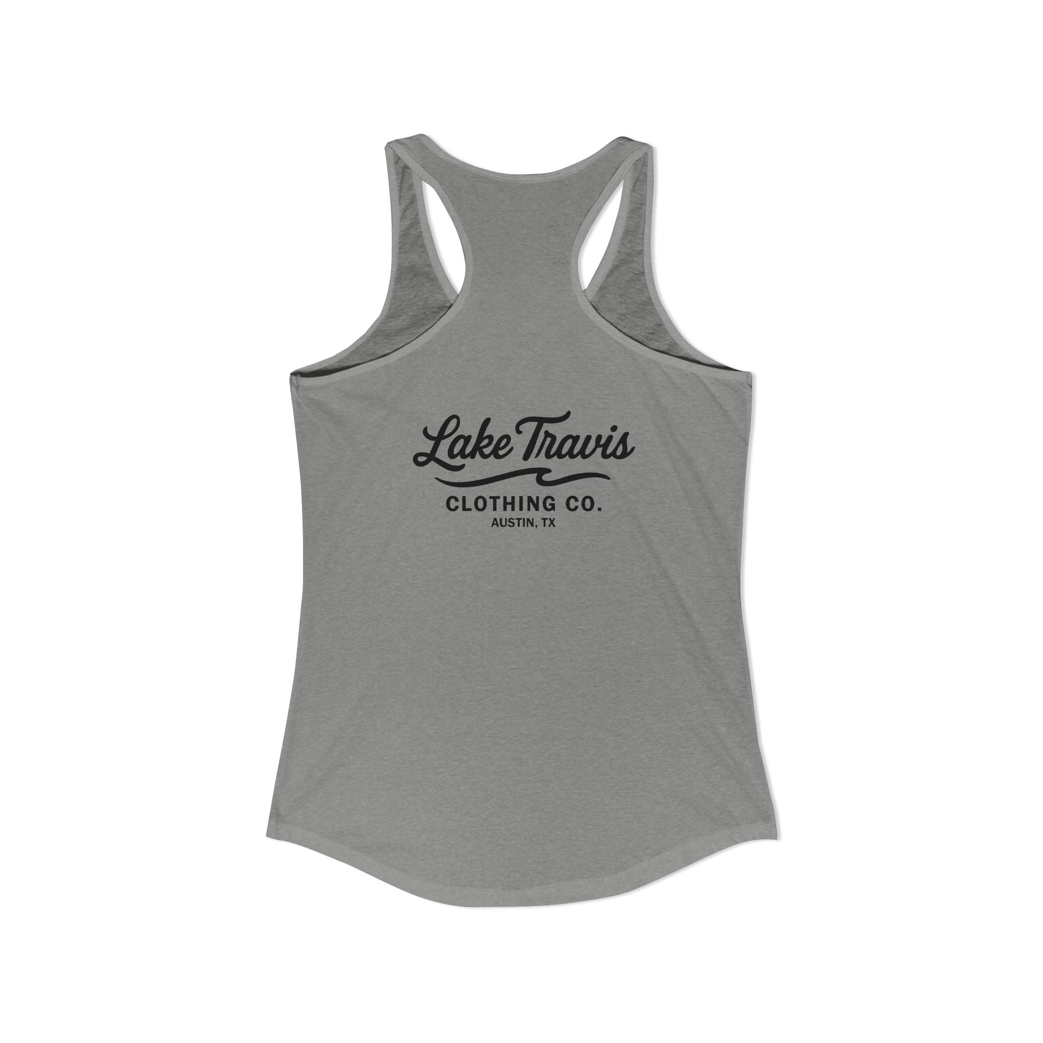 Women's Racerback Logo Tank - Back - Heather Grey