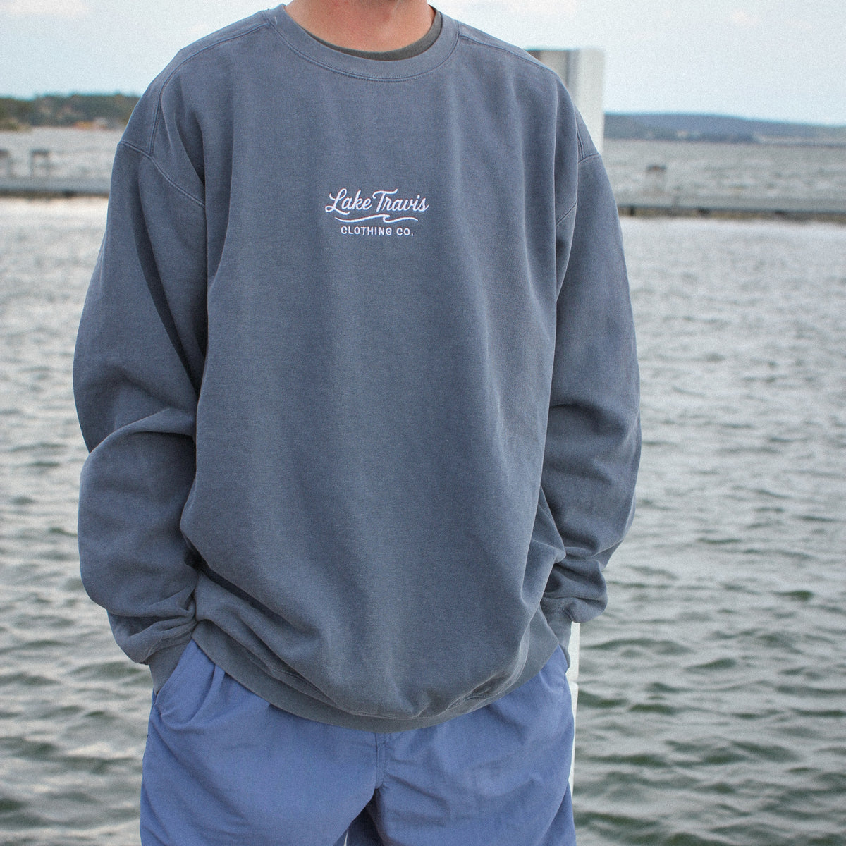 White Embroidered Sweatshirt - Denim - Real