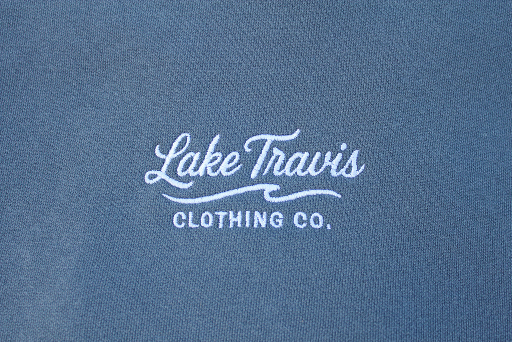 White Embroidered Sweatshirt - Denim - Close